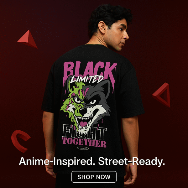 Black limited Oversized–Anime Streetwear