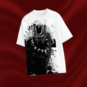Black Panther White  Oversized T-Shirt