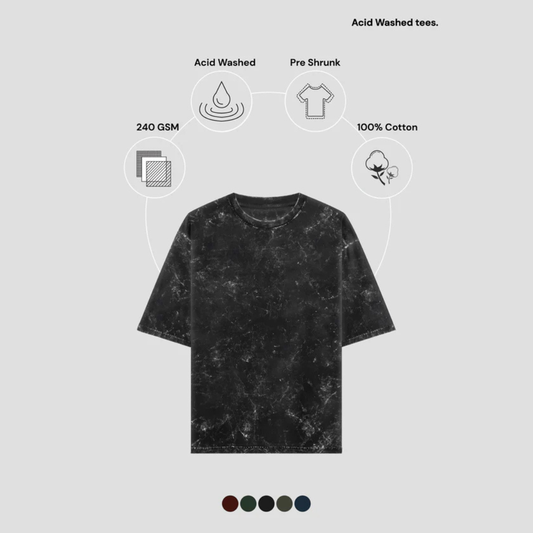 Black Acid Washed Oversized Tee